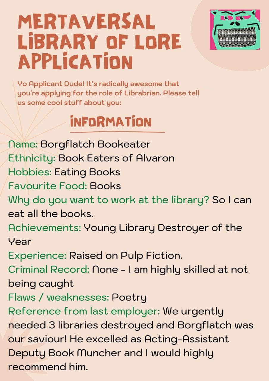 Merta Library of Lore Application Info